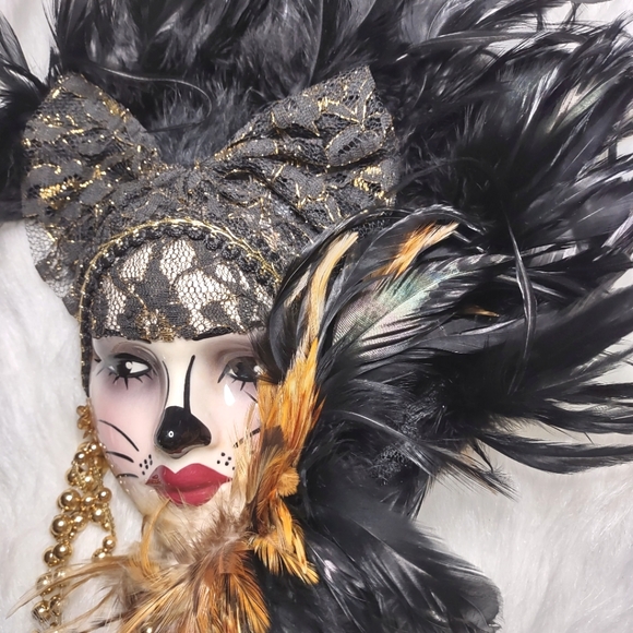 Vintage Unique Creations Cat Face Wall Hanging Decor Art Collectible - Picture 3 of 8